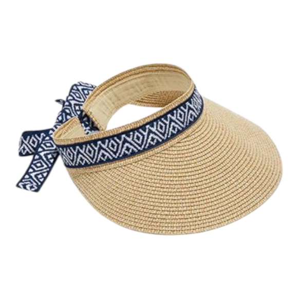 Sea & Grass NWT Sun Visor with Ribbon Tie for Secure Fit OS Retail $40 - Picture 1 of 8